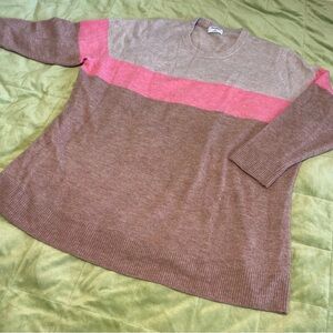 Old Navy Women's Colorblock Sweater - Pink and Tan